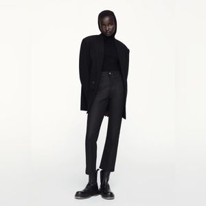 ZARA BLACK COATED SLIM PANTS